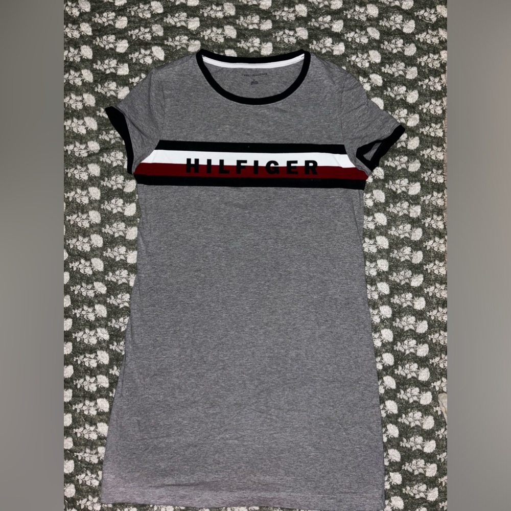 Tommy Hilfiger Logo Gray Summer Dress